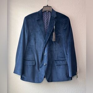 NEW Michael Kors Mens Classic Fit Velvet Sport Coat Blazer 46 R Navy Blue $295
